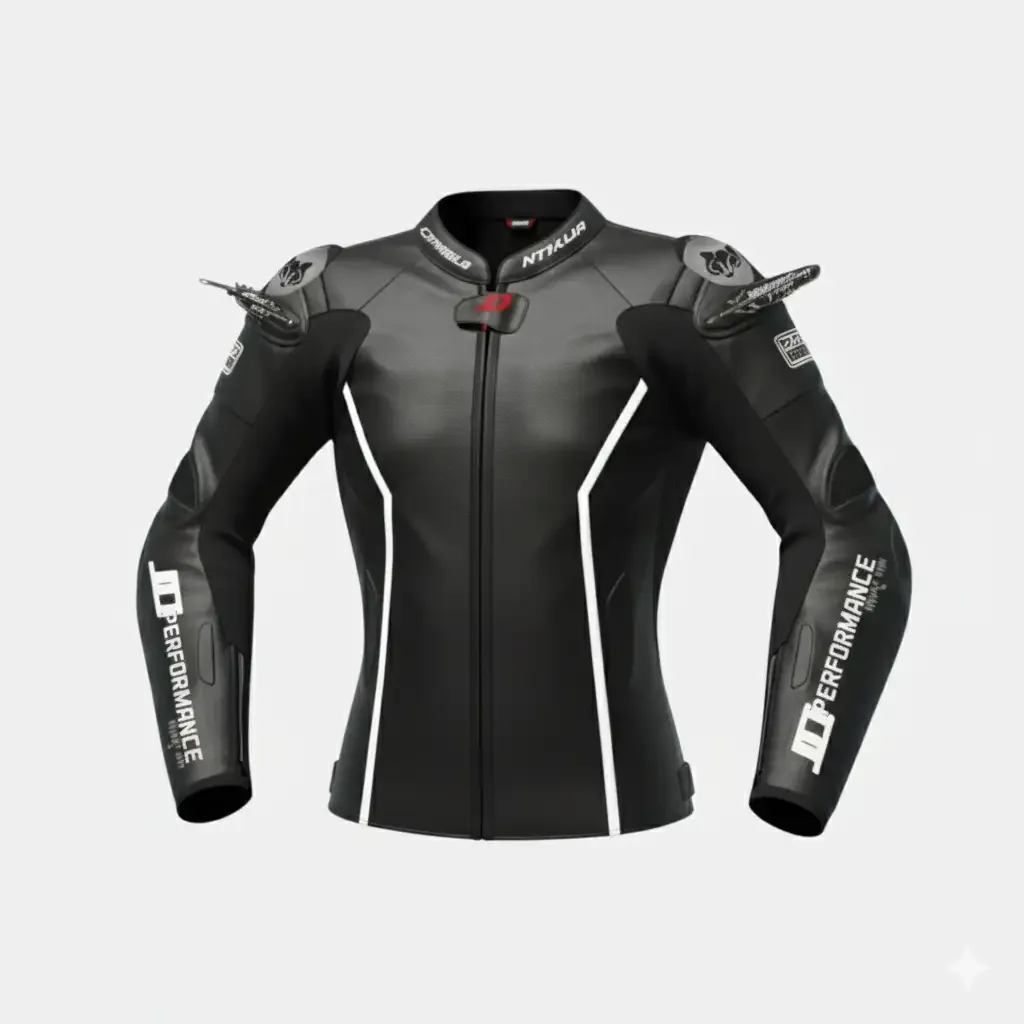 JD Women's Leather Race Jacket – Stealth Black