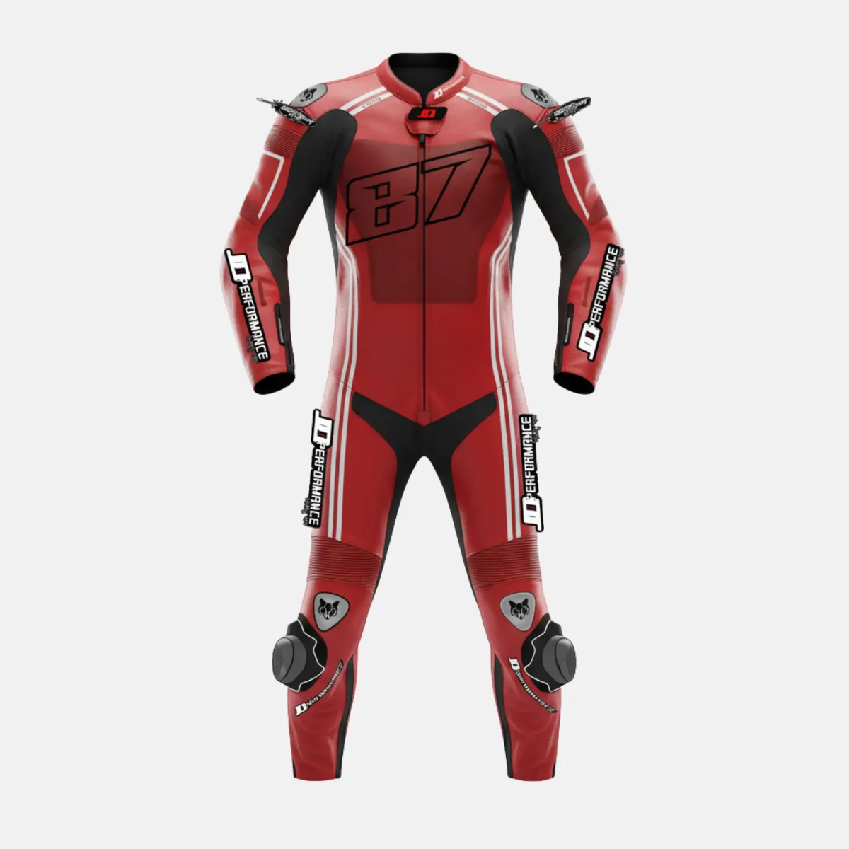 JD Men's One-Piece Race Suit – Crimson Stripe