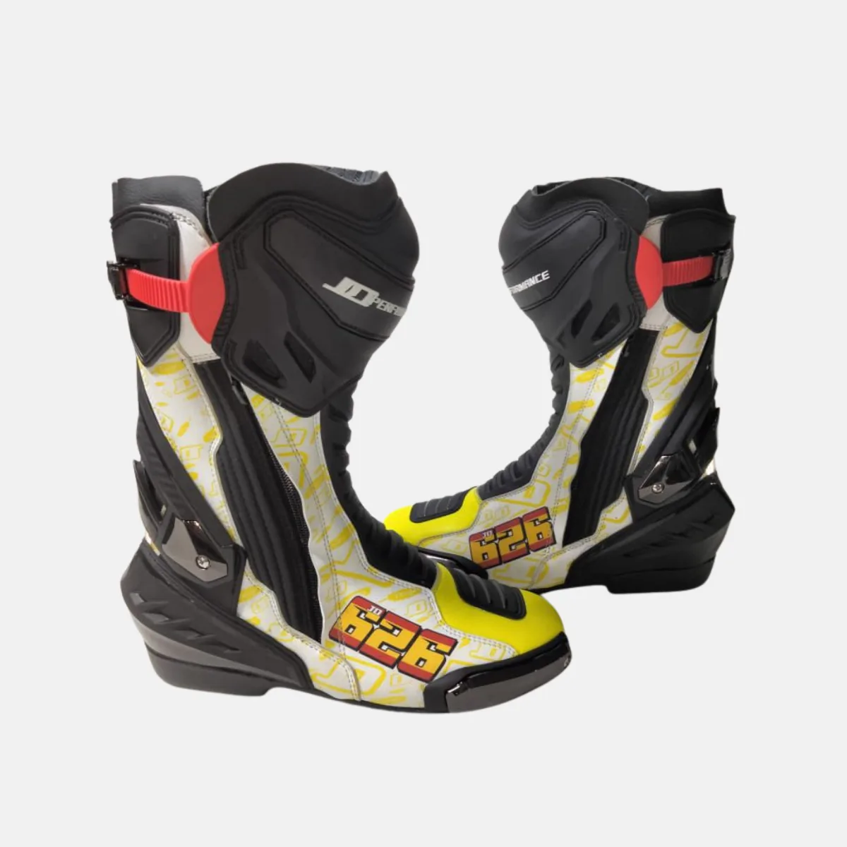 JD Performance Race Boots – White & Gold