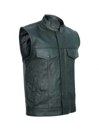 Motorbike Leather Braided Vest – LF-LV-004 – Leathers First